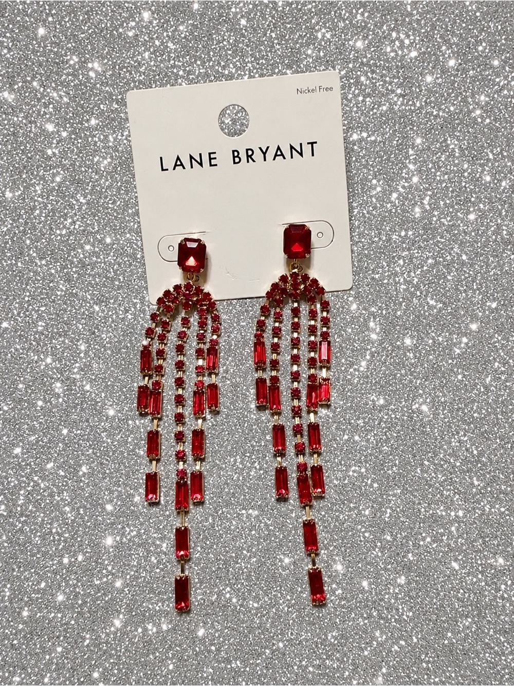 Lane Bryant Earrings new with tag red color